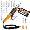 30W Electric Hot Knife Cutting Tool Hot Knife for Plastic, Resin & Mesh | Includes 10 Blades, 2 Blade Holders, 1 Wood Burning Tip & Stand | Fast Heating DIY Plastic Cutter for Hobby & Craft Projects