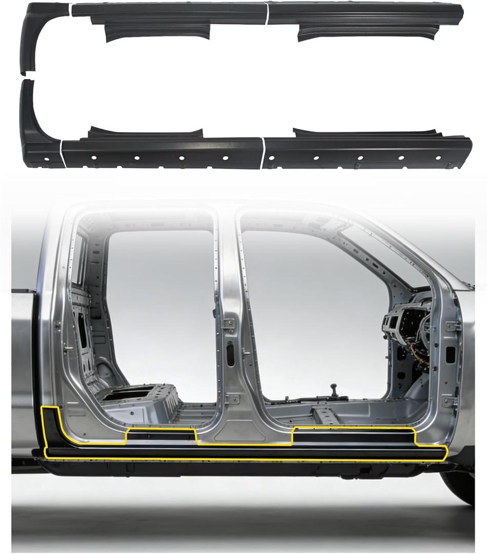 Mountainpeak 6pcs Rocker Panel & Cab Corner Patch Fit for 2014-2018 Chevy Silverado & GMC Sierra Crew Cab 4 Door Rust Repair Body Panel Covers
