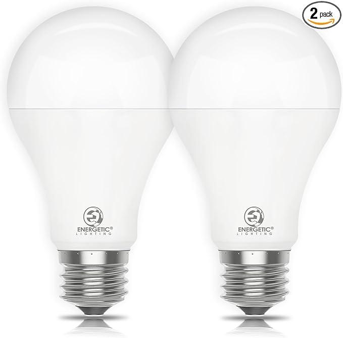 E ENERGETIC LIGHTING 2 Pack 150 Watt LED Light Bulb, Super Bright A21 Cool White 4000K, Non-Dimmable, 2300LM LED Bulb, High Lumen Light Bulbs, E26 Base, UL Listed