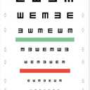 E Eye Chart, Visual Acuity Chart for Eye Exams at 10 Feet, 9 x 14 in, Waterproof Matte PVC