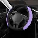 Skechers Steering Wheel Cover, Memory Foam Car Steering Wheel Cover,14.5-15inch Anti-Slip Safety Comfortable Design, Universal Accessory for Diverse Cars, Truck,SUV (Black & Purple)
