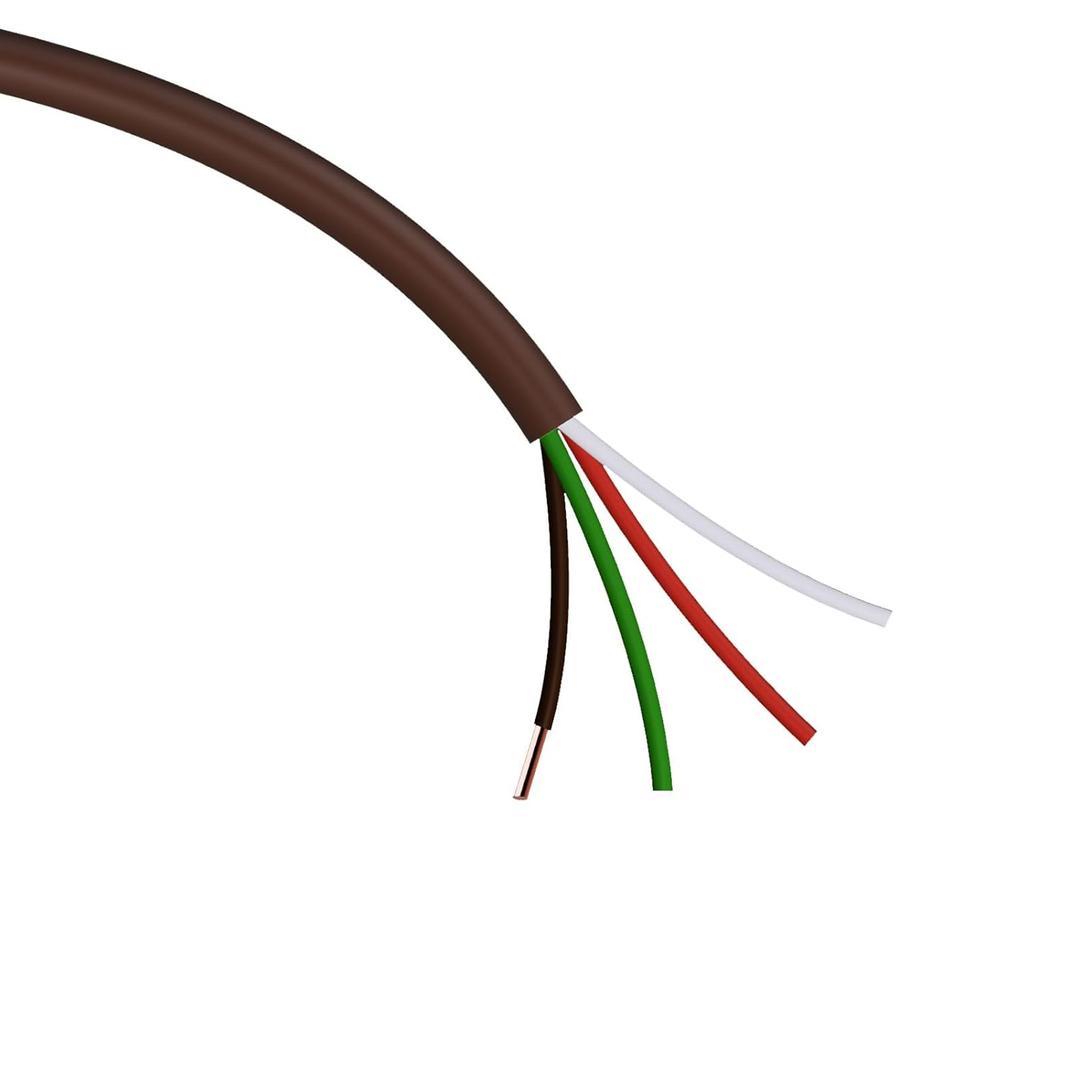 Thermostat Wire 18/4 18 Gauge 4 Conductor ETL 18-4 25 Feet Brown (18-4 Brown, 25Feet)