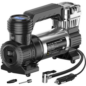 Avid Power Tire Inflator Portable Air Compressor, 30L/M Fast Inflation, Auto Tire Inflator with Gauge, Portable Air Pump for Car Tires & Many inflatables, Compact Air Compressor