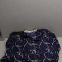 Vsadsau Men's Shirt Large Size Business Leisure Print Long Sleeve Shirt Slim Casual Shirt, Navy, 5XL