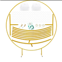 Big 7.2ft Gold Metal Round Balloon Arch kit Decoration,Round Arch Backdorp Stand Kit,for Birthday Party,Wedding Decoration,Baby Shower Party,Graduation Decoration Background