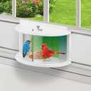 YORKING Window Bird Feeder, 180° Clear Bird Feeders for Window Viewing Inside, Squirrel Proof Wild Bird Feeders with Secure Lock, Extra Green Screen for Birds Stay Longer, Best Gift to Close Nature