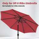 Simple Deluxe 9' Patio Umbrella Replacement Canopy Only Outdoor Table Market Yard Umbrella Replacement Top Cover with 8 Ribs, Red
