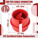 Copkim 100 Pcs Non Metallic Cable Connectors NM Wire Fixing Buckle, Labor Saving Snap Style Installation for Wiring, Single 14/2-10/3 Awg, Two 14/2-12/2-14/3 Awg, Etl Certified (3/4 Inch)