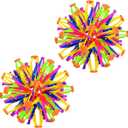2 Pcs Collapsible Expandable Magic Breathing Ball Toy for Kids Ages 1, 2, 3+ Years Old Boys Girls,Fidget Toys for Kids and Adults,Expanding Ball Toy for Anxiety Relief and Mindfulness-ADHD (Colorful/Colorful)