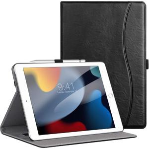 ZtotopCases for New iPad 9th/8th/7th Generation Case, Premium PU Leather Folding Stand Cover for iPad 10.2" 2021/2020/2019, Black