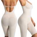 Women Backless Bodysuit Low Back Tummy Control Shapewear Seamless Open Back Body Shaper Sexy Tank Tops (Small)