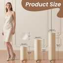 5 Pack Portable White Cylinder Stands for Party, 31.5", 23.6", 15.7" Height Foldable Cardboard Tall Cake Pedestal Stand Flower Floral Pillar Table Stand Event Plinth, cilindros para fiestas redondos blancos for Wedding Parties