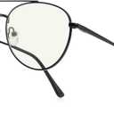 Aviator Reading Glasses for men and Women Blue Light Blocking Lens Spring Temple Black, 54 Millimeters, 1.5 x