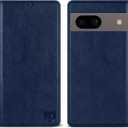 ZZXX for Google Pixel 8A Wallet Case with [RFID Blocking] Card Slot Stand Strong Magnetic Leather Flip Fold Protective Phone Case for Google Pixel 8A Case Wallet(Blue-6.1 inch)
