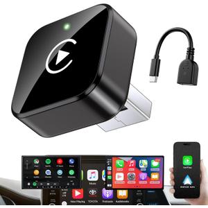 Wireless CarPlay Adapter 2026 Upgrade Mini Design, USB/USB-C Plug & Play Converts CarPlay to Wireless - Easy Use Fast Stable Connection Car Play for iPhone & Android
