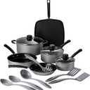 Tramontina Primaware 15-Piece Non Stick Cookware Set with Lids and Utensils, Aluminum Nonstick Pots and Pans Kitchen Set (Silver)