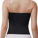 Women's Strapless Top Black Tanktop Women Flat Tummy Shapewear Strapless Tank Tops for Women with Soft Tummy Control (XL)