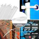 Bolt Dropper 24" White Zip Cable Ties (50 Pack), 175lbs Tensile Strength - Heavy Duty, Self-Locking Premium Nylon Wire for Indoor and Outdoor (White)