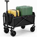 120L Small Collapsible Wagon Cart Foldable Garden Cart with All Terrain Wheels, Large Capacity Utility Wagon for Beach, Camping, Grocery, Shopping, Outdoor Sports