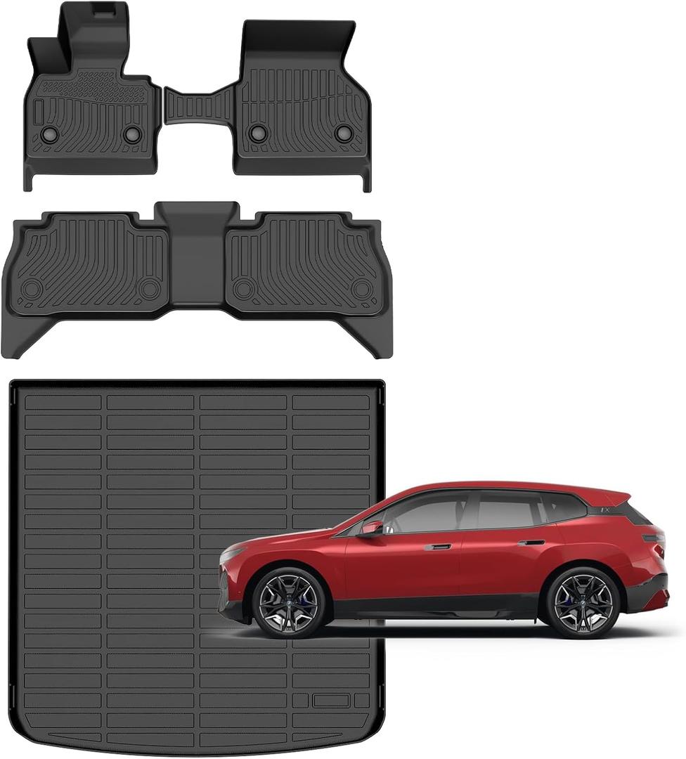 BMW IX Floor Mats 2026 2025 2024 2023 2022 Car Mats for BMW IX All Weather Floor Mats Cargo Liner Anti-Slip Waterproof Mats Custom Fit for IX Accessories 2022-2025