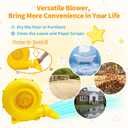 WELLFUNTIME 470W Yellow Air Blower for Inflatable Bounce House, Water Slide, Jumping Castle, Inflatable Screen and Inflatable Tent, Dual Use for Yard Leaf Blowing