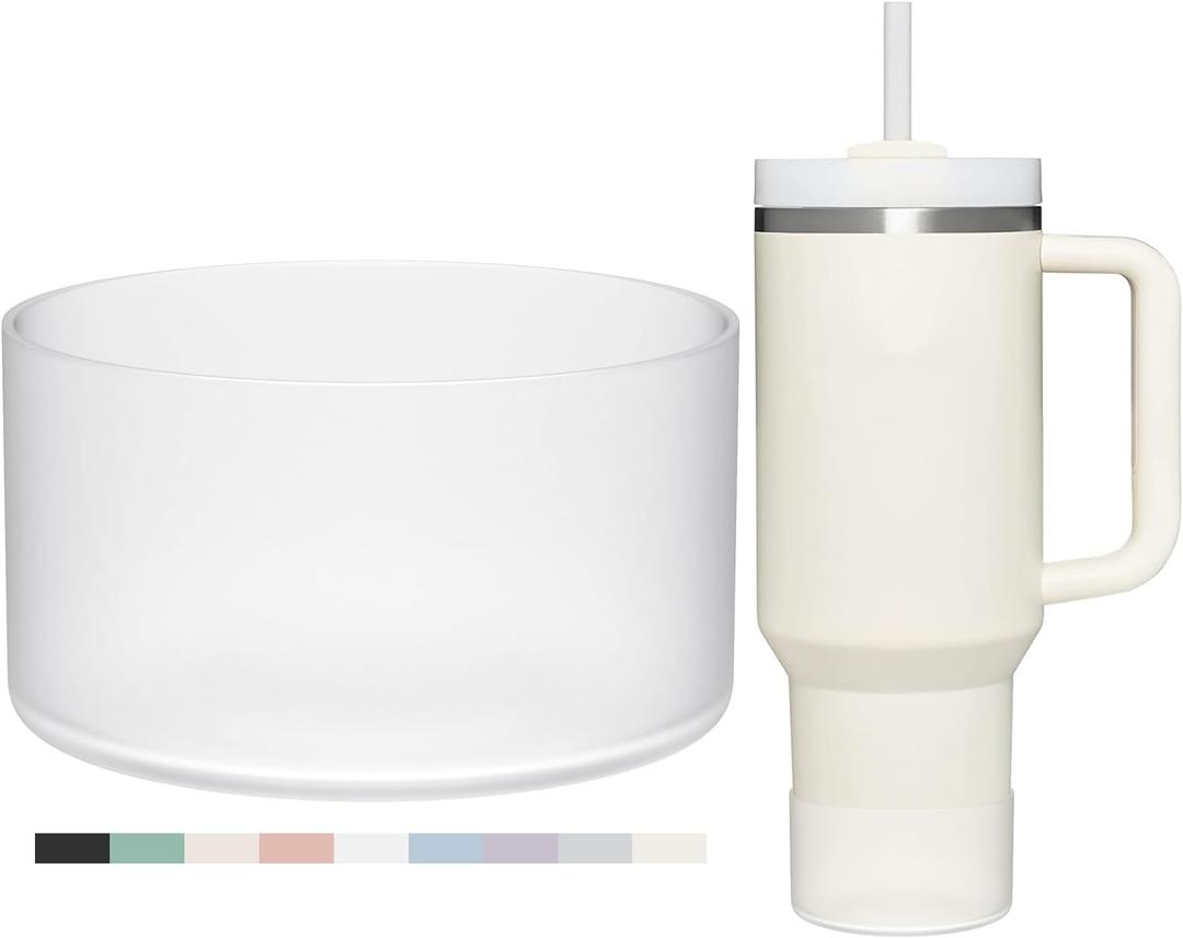 Affute Protective Silicone Boot for Stanley Quencher H2.0 40 30 20 oz & IceFlow Flip 30 20 oz, BPA Free Anti-Noise Anti-Scratch, Stanley Cup Protector Sleeve Cover Boot (Transparent)