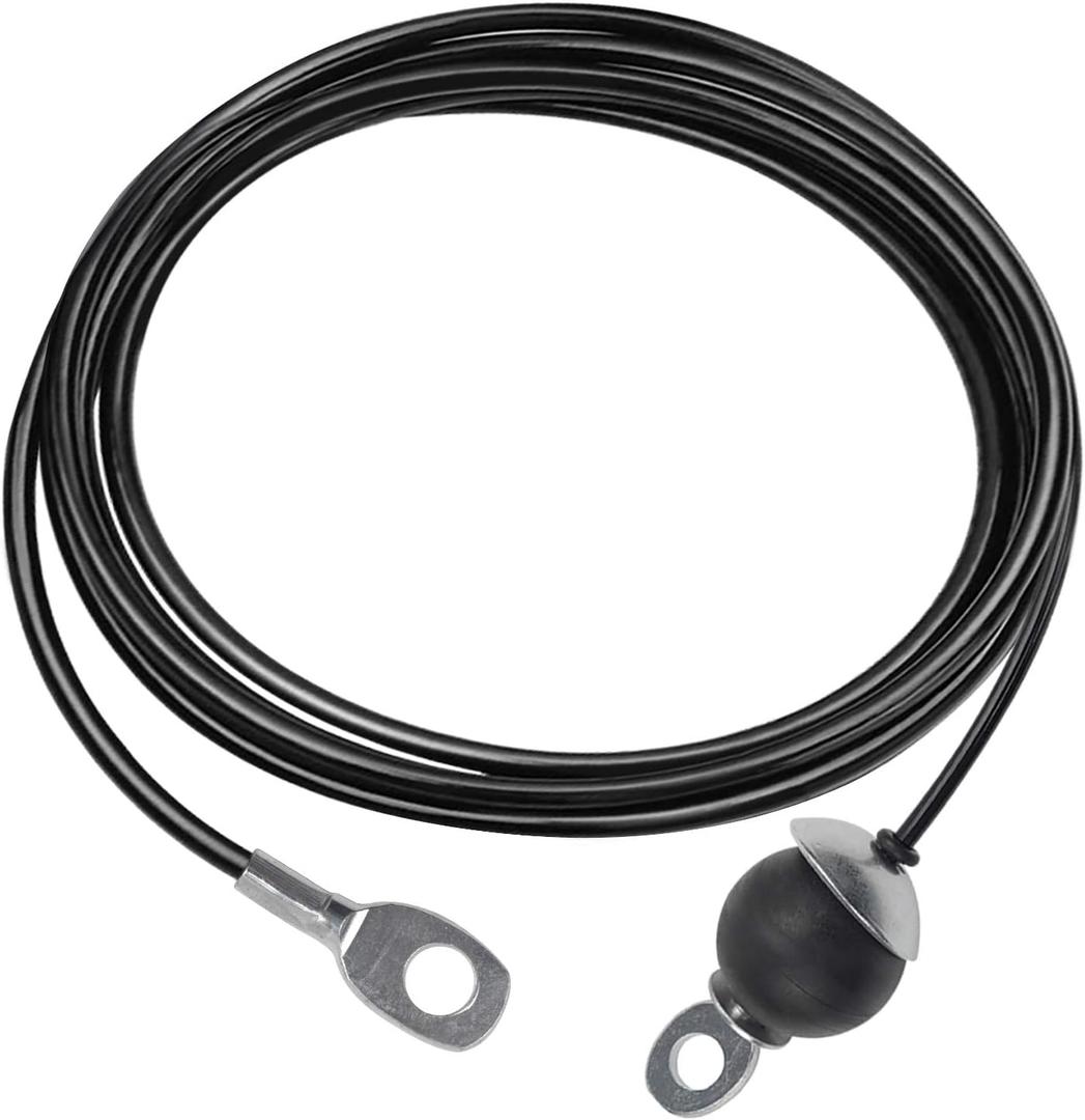 LFJ Replacement Gym Cable with Stopper Ball Fitness Pulley Cable Steel Wire Rope for Cable Machine Home Gym Weight Lift Pulley System (138"-Type A) Black