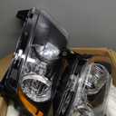 Headlights Assembly Pair for 2011-2013 Jeep Grand Cherokee & 2011-2017 Jeep Compass Halogen Headlights Headlamps L+R (Black)