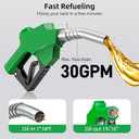 Automatic Fuel Nozzle, Auto Shut-Off Fuel Nozzle, High Spout Car Fuel Filling Nozzle Used for Diesel Petrol Gasoline Kerosene (1pack Green, 1'' NPT with Swivel)