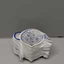 Elsjoy Set of 8 Teapot Shaped Teabag Holders for Used Tea Bag, Ceramic Tea Bag Coaster Porcelain Floral Tea Bag Dish Saucer, Vintage Teaspoon Rest for Tea Party