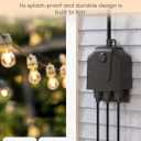 Outdoor Smart Plug, meross Outdoor Wi-Fi Outlet with 3 Independent Sockets Compatible with Apple Homekit, Alexa and SmartThings, Voice & Remote Control, Timer, 2.4 GHz only,Black