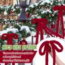 2 x Hoteam 6 Pcs Rustic Faux Fur Christmas Swag Bows 23" x 15" Vintage Large Furry Christmas Wreath Bow for DIY Xmas Staircase Tree Door Garland Fireplace Indoor Outdoor Decorations Craft(Burgundy)