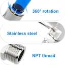 2Pcs 304 Stainless Steel Male Elbow 1/4" Tube OD x 1/4" NPT Thread Push to Connect Air Fittings,90 Degree Push Lock Pneumatic Connector for Air Compressor Air Horn
