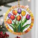 2 x Christmas Ornaments, Flower Ornament, Christmas Tree Ornaments, Xmas Decorations, Holiday Decorations, Tulips Gifts, Flower Lovers Gift, Holiday Party Gifts, and Xmas Gift Ideas