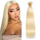 Blonde Human Hair Bundles 613 Straight Bundle Brazilian Unprocessed Virgin Hair 20 Inch One Blonde Bundles Straight Hair Extensions 50g