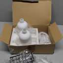 Kitchen Soap Dispenser Set with Instant Dry Tray & Sponge Holder,16 Oz Hand and Dish Soap White Glass Dispenser Set,Stainless Steel Pump,Waterproof Labels,Luxury Soap Bottle for Bathroom