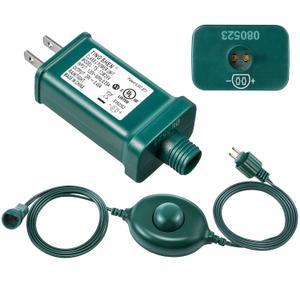 Meonum 29V LED Power Supply with Foot Switch, UL Listed Transformer Replacement Class 2 Power Supply, Low Voltage Transformer US Plug Adapter for Christmas Tree Light(TS-13W29V)