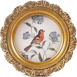 Vintage Picture Frames 3x3 Round Bronze Antique Picture Frames with Glass Front Handcrafted Rustic Home Decor for Wall Mount and Tabletop Gallery Wall Art