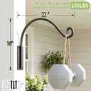 AJART Hanging Plant Hanger Outdoor: 22-Inch Bird Feeder Wall Hooks - Heavy-Duty Plant Bracket Hook for Hanging Flower Baskets