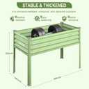 Raised Garden Bed with Legs, 48×24×32in Galvanized Raised Garden Beds Outdoor Elevated Metal Planter Box for Gardening Vegetables Flowers Herb-Green
