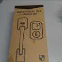 Smart Lock Front Door, SMONET Keyless Entry Door Lock with Handle, Smart Front Door Lock Set Fingerprint Smart Deadbolt Bluetooth Electronic Digital Keypad Lock, Auto Lock Work with Alexa, Black