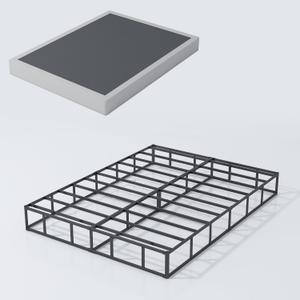 4 Inch Box Spring Full,Heavy Duty Full Size Box Spring,Sturdy Metal BoxSprings Only with Fabric Cover Set, Easy Assembly, Noise Free