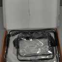 4 Pieces Clear Cosmetic Bags Bulk TSA Approved Toiletry Bag for Travel PVC Waterproof Clear Makeup Pouch with Zipper for Men and Women Carry-on Travel Essentials (Multisize, Black)