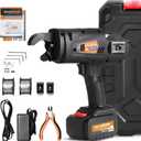 Automatic Rebar Tier 0.3"-1.3" Rebar Tie Rebar Tying Gun + 4400mAh Rechargeable Battery + 2PCS Rebar Tie Wire Rebar Tier Tying Machine 0.8S a Knot