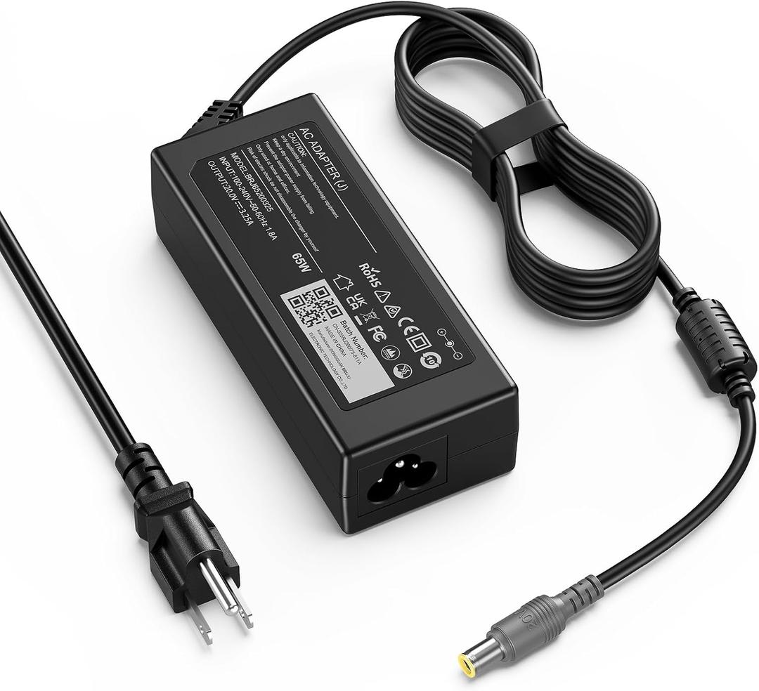 VUOHOEG 65W Laptop Charger Compatible with Lenovo ThinkPad T420 T430 T520 T530 X220 X230 X230t L420 L430 E430 E530 SL410 SL510 S230u 7.9mm Round Tip AC Power Adapter Replacement