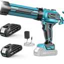 SEESII Electric Caulk Gun, Cordless Caulking gun w/2 x 2.0Ah Batteries, Battery Power Caulking Gun with Brushless Motor & LED Light, Filling and Sealing for Doors Floors Walls Window, 10 Oz