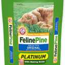 Feline Pine Platinum Non-Clumping Cat Litter 17lb | Plant-Based Cat Litter, Natural Odor Control, Low Dust Cat litter, Unscented Formula, Lightweight & Low Dust