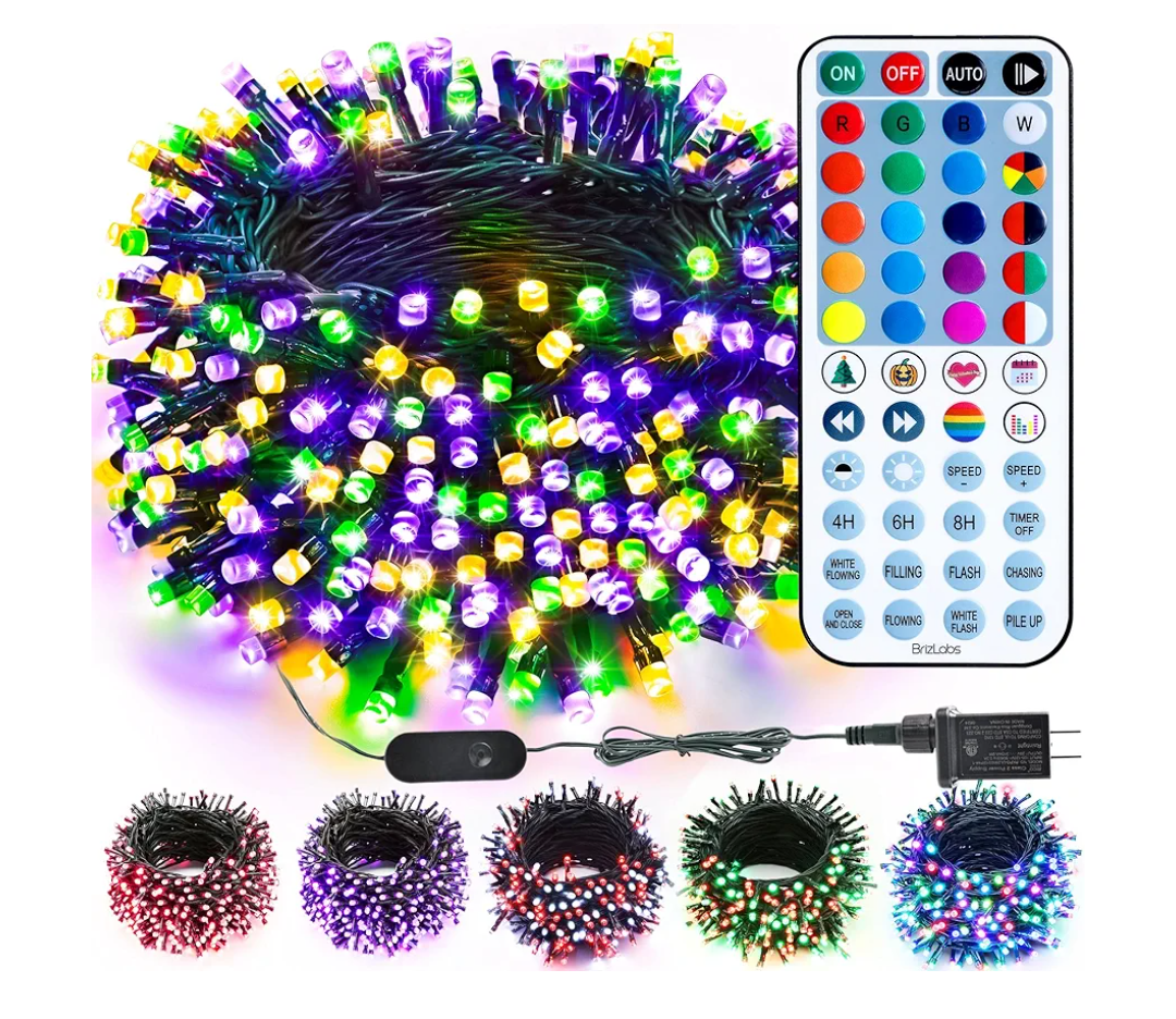 Color Changing Christmas Lights Outdoor, 66FT 200 LED 34 Colors String Lights with Remote Multicolor Plug in Waterproof Twinkle Light Connectable Christmas Tree Light for Indoor Thanksgiving Decor