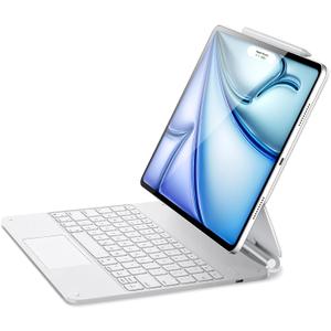 ESR for iPad Air 13 Inch Case Keyboard M4/M3/M2(2026/2025/2024) & iPad Pro 12.9 inch (6th/5th/5th/3rd) Magic Keyboard, Easy-Set Floating Cantilever Stand, Trackpad, Rebound Series, White