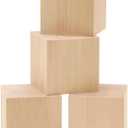 DIY Wooden Cubes 2-1/2-inch, Pack of 4 Large Wooden Blocks, Unfinished Wood Blocks for Crafts, STEM, Dice, and Building Blocks for Stacking, by Woodpeckers